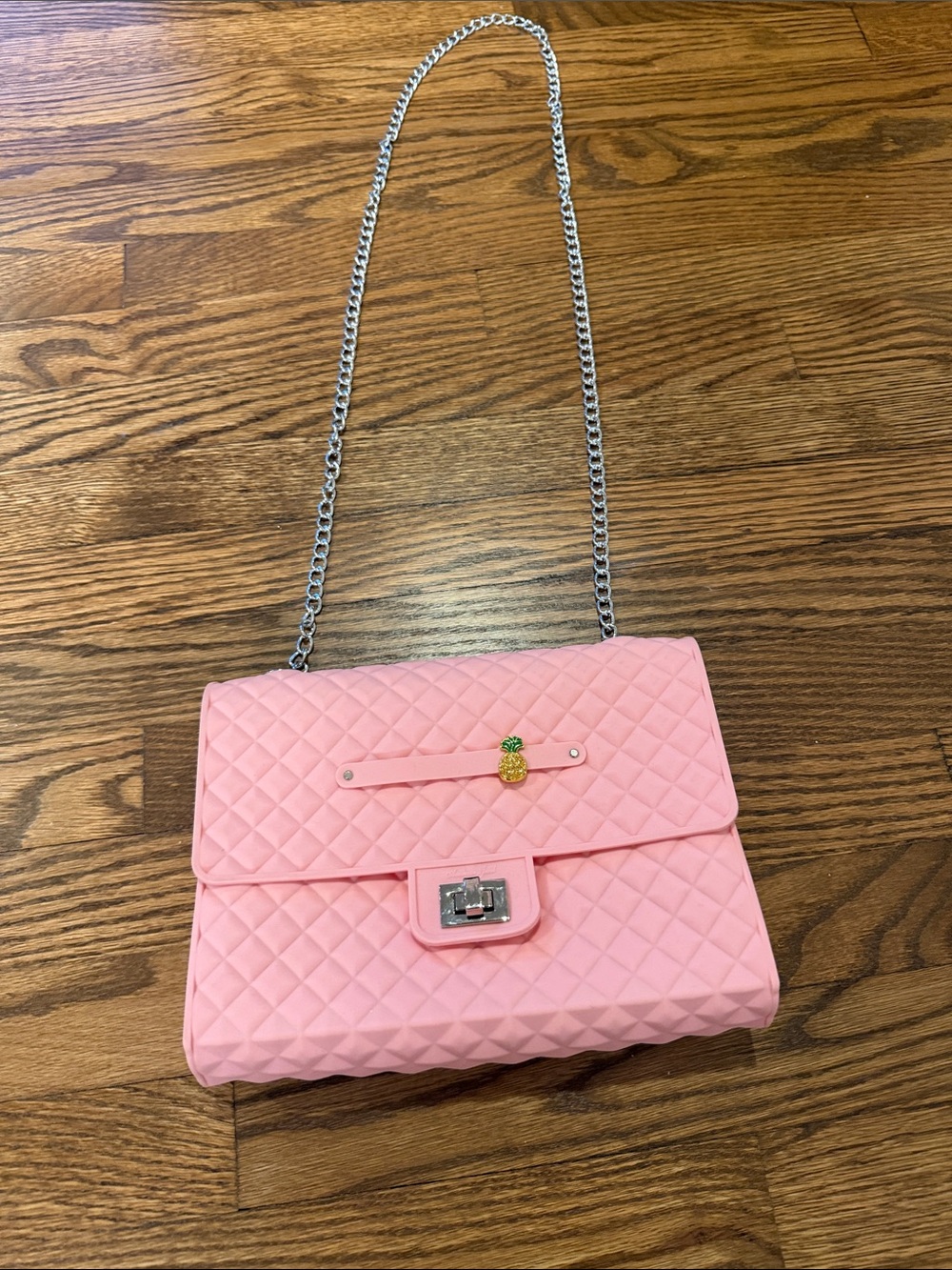 American Jewel Pink Quilted Chain-Handle Shoulder Bag